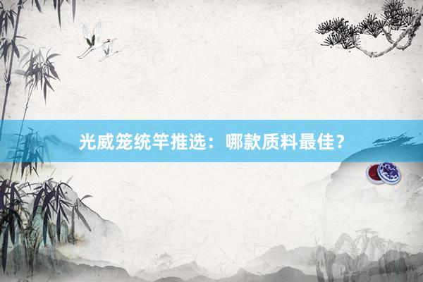 光威笼统竿推选：哪款质料最佳？